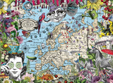 Puslespil European Map - Quirky Circus 500 brikker