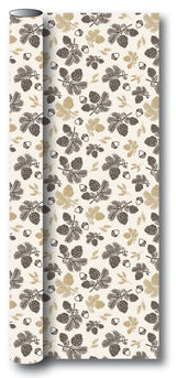Gavepapir guld/brun metallic kogler/grangren/agern 3m x 70cm