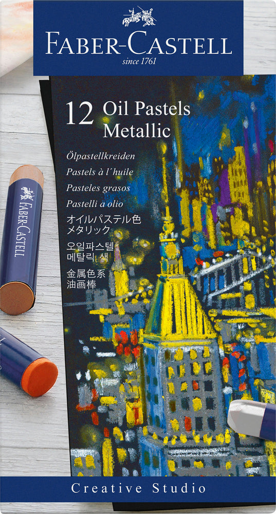 Oliepastelkridt Faber-Castell metallic 12 stk