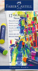 Oliepastelkridt Faber-Castell neon 12 stk