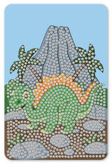 Diamond Art dinosaur/vulkan 10 x 15 cm