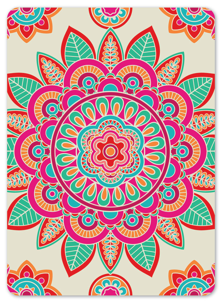 Diamond Art mandala rød/grøn/pink 13 x 18 cm
