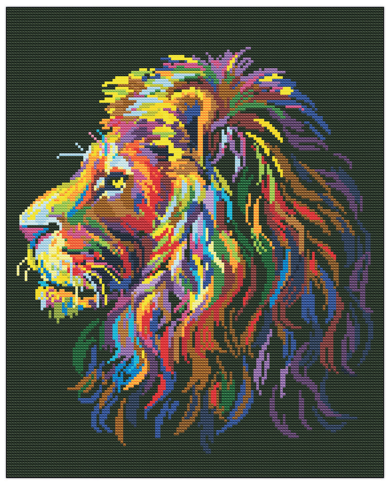Diamond Art lærred løve 40 x 50 cm