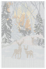 Diamond Art lærred vinterlandskab m/rensdyr 30 x 20 cm