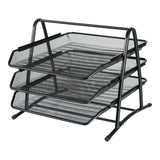 Brevbakkestativ med 3 bakker metal sort