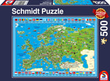 Puslespil Discover Europe 500 brikker