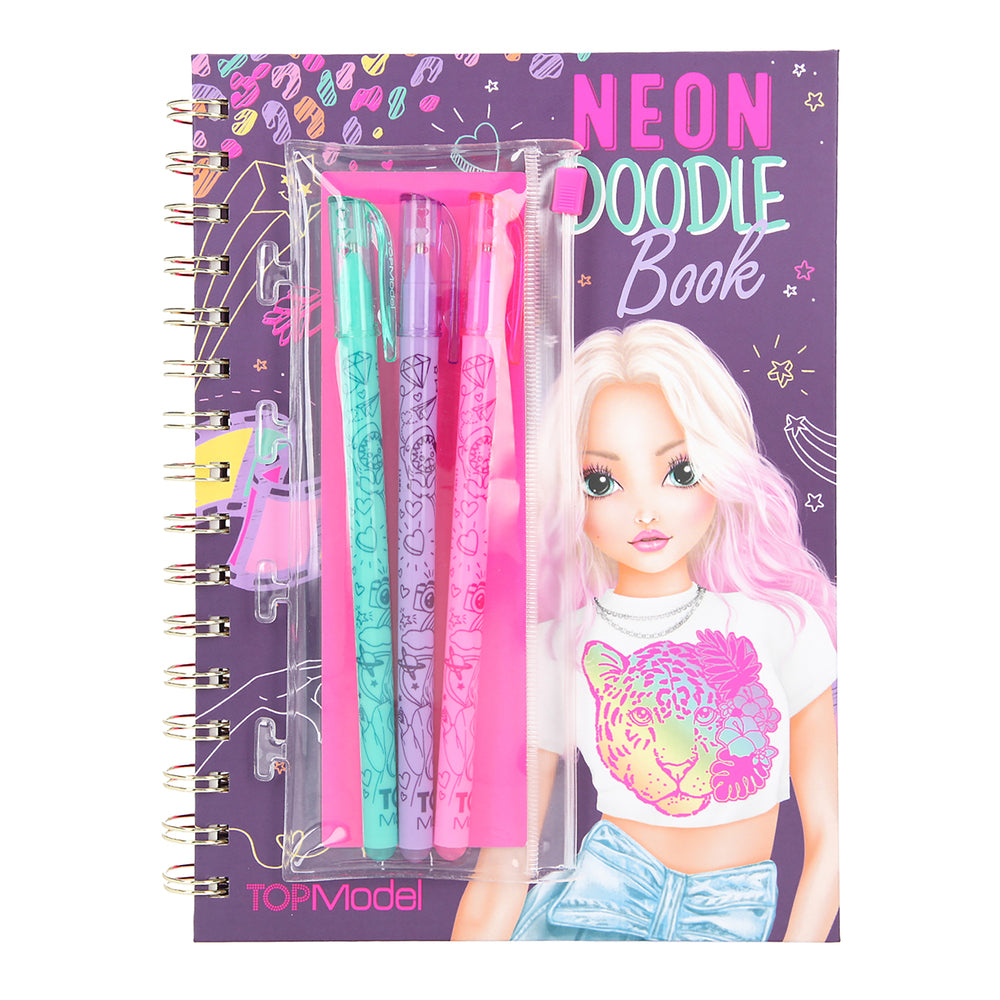 TOPModel Doodle bog med 3 neon gelpenne