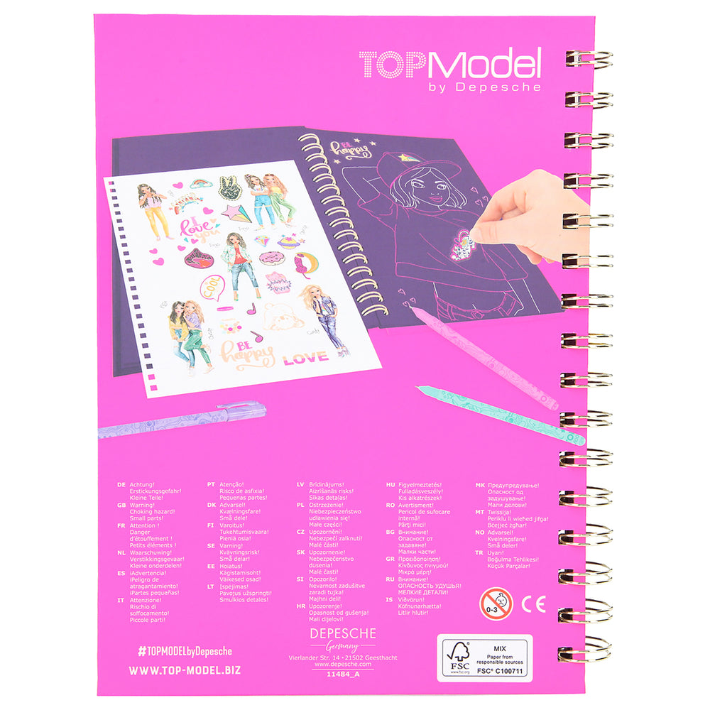 TOPModel Doodle bog med 3 neon gelpenne