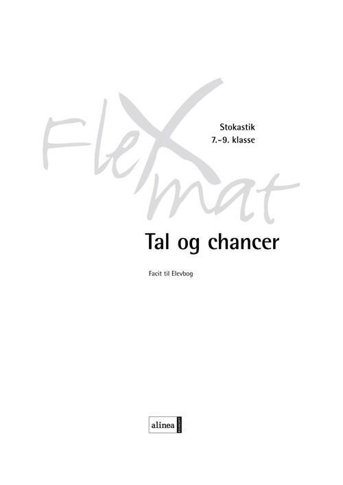 Tal og chancer, Facit til elevbog, Netadgang
