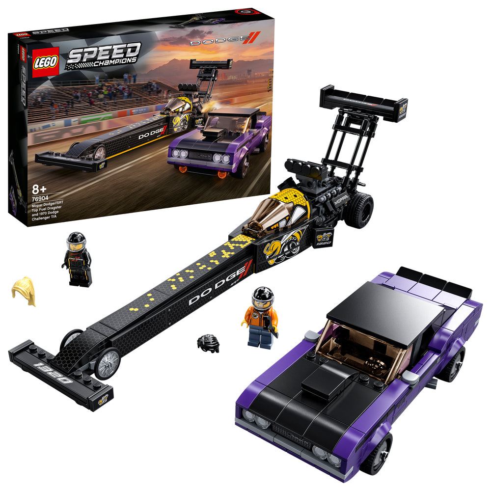 76904 LEGO Speed Champions Mopar Dodge//SRT Top Fuel-dragster og 1970 Dodge Challenger T/A