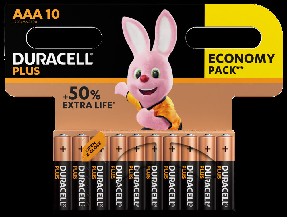 BATTERI DURACELL Plus Power Ultra AAA CP 10 pack