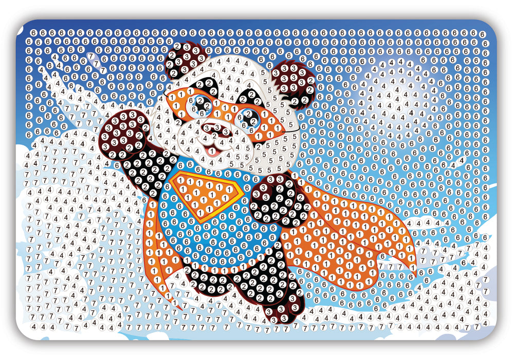Diamond Art panda superman 10 x 15 cm