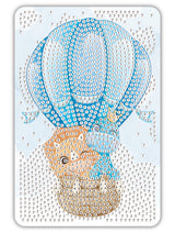 Diamond Art søde dyr i luftballon 10 x 15 cm