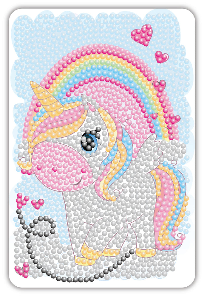 Diamond Art unicorn/regnbue 10 x 15 cm