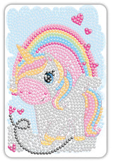 Diamond Art unicorn/regnbue 10 x 15 cm