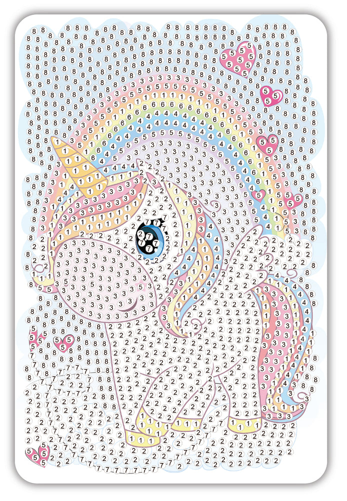 Diamond Art unicorn/regnbue 10 x 15 cm