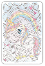 Diamond Art unicorn/regnbue 10 x 15 cm