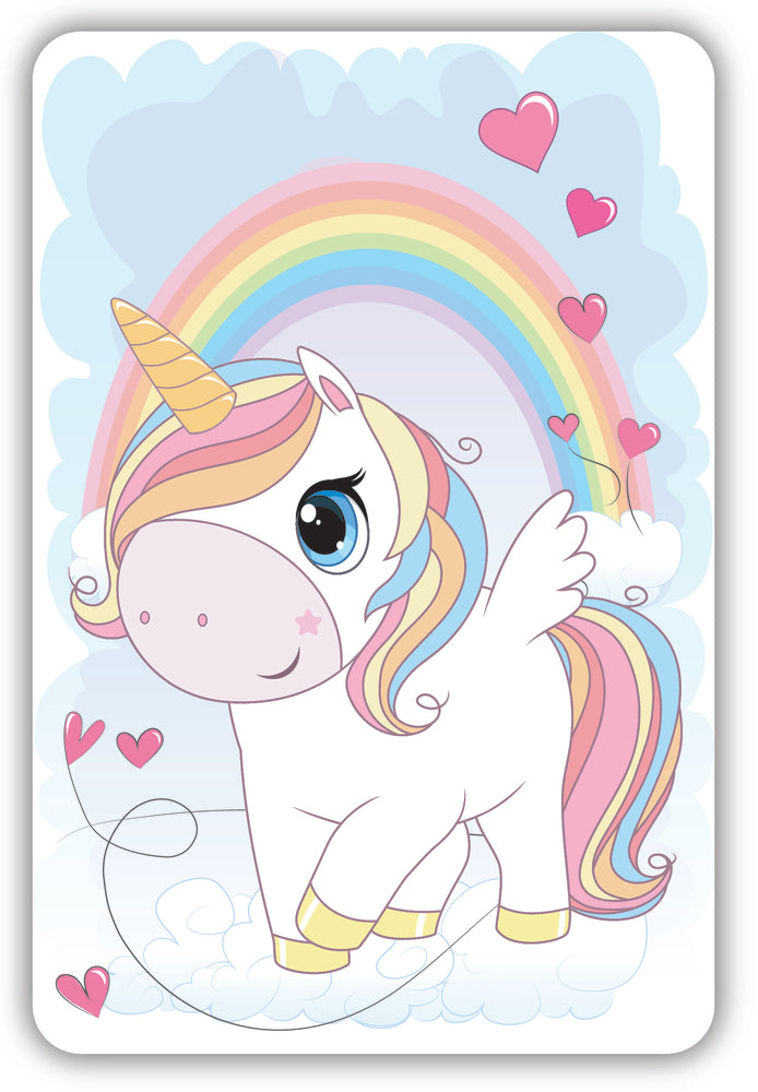 Diamond Art unicorn/regnbue 10 x 15 cm