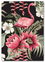 Diamond Art flamingo m/blomst 13 x 18 cm