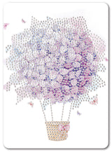Diamond Art luftballon lilla hortensia 13 x 18 cm