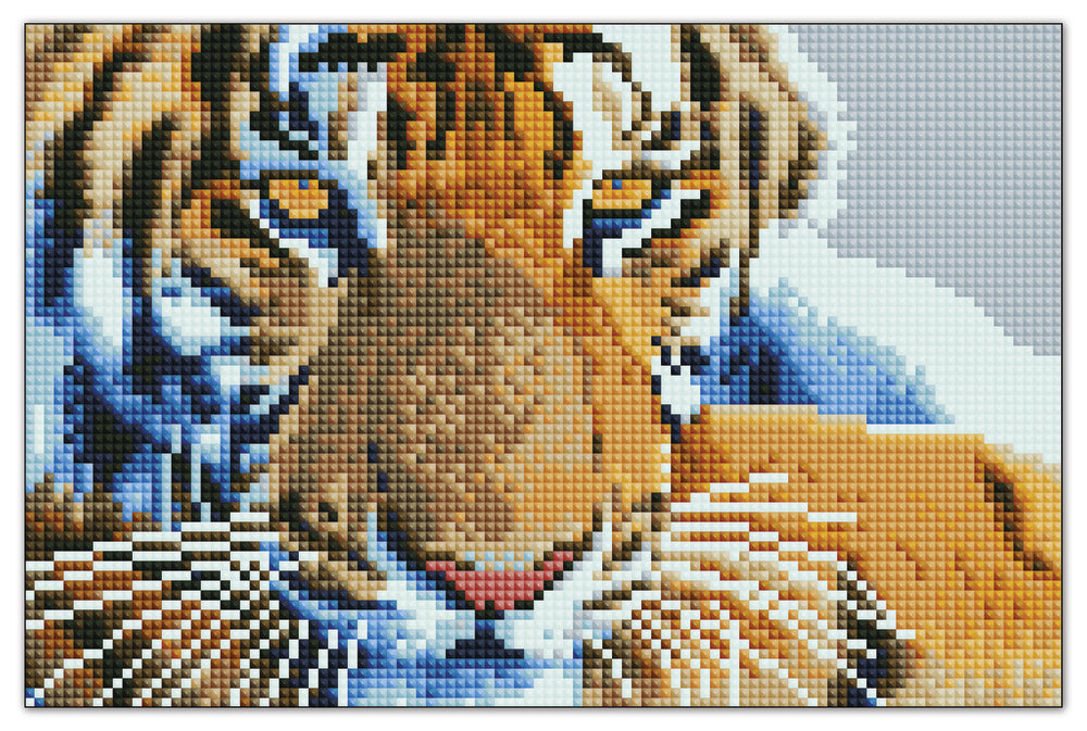 Diamond Art tiger ansigt 20 x 30 cm