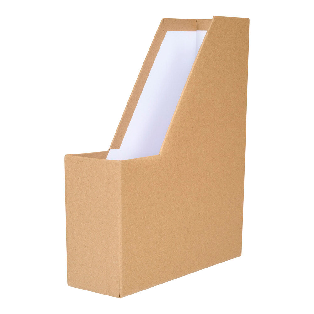 Tidsskriftskassette karton kraft A4 m/guld metalgreb