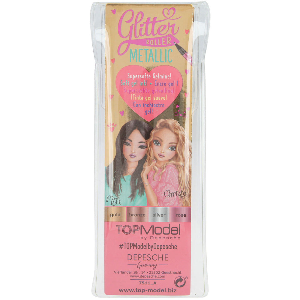 Topmodel gelpensæt glitter metallic