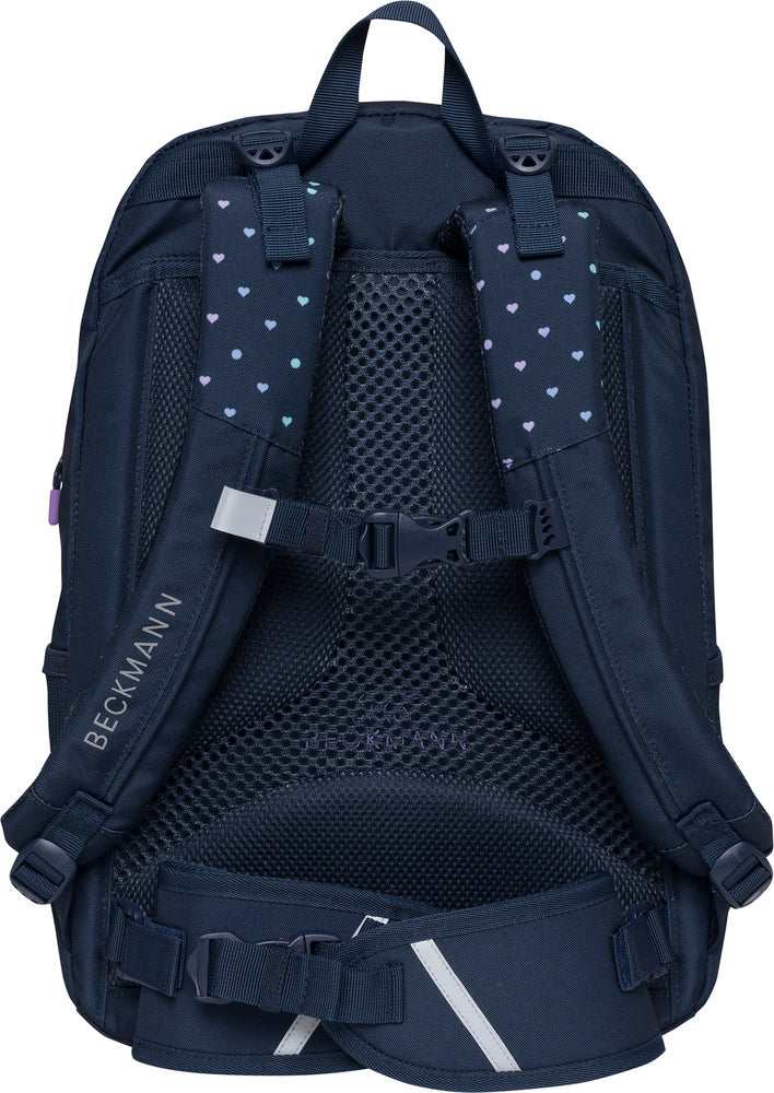 Skoletaske Beckmann mellemtrin sport jr Blue hearts 30 liter
