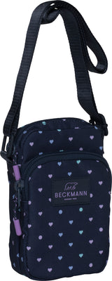 Skuldertaske Beckmann crossbody blue hearts m/justerbar rem