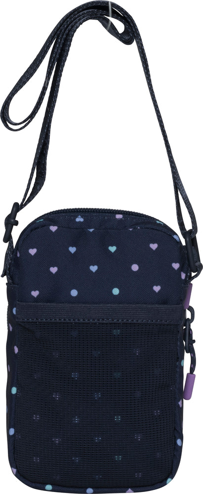 Skuldertaske Beckmann crossbody blue hearts m/justerbar rem