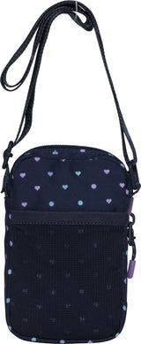 Skuldertaske Beckmann crossbody blue hearts m/justerbar rem