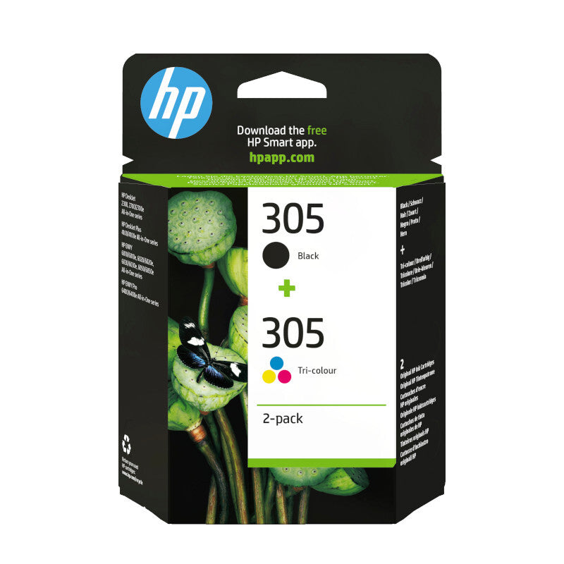 D2 Blæk HP (No.305) Sort + 3 colours 2-pack