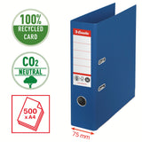 Brevordner Esselte No1 pap CO² neutral A4 75 mm ryg Blå