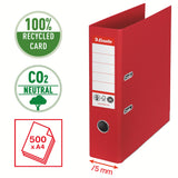 Brevordner Esselte No1 pap CO² neutral A4 75 mm ryg Rød