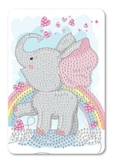 Diamond Art Elefant regnbue 10 x 15 cm