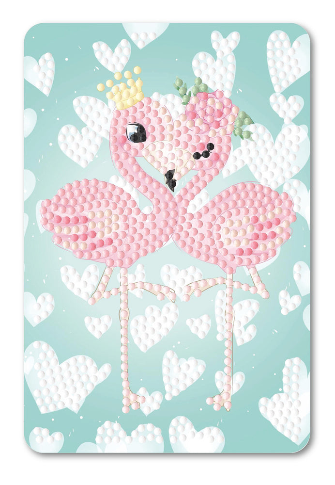 Diamond Art Flamingo par krone/blomst 10 x 15 cm
