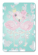 Diamond Art Flamingo par krone/blomst 10 x 15 cm
