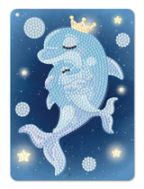 Diamond Art Delfiner krone/baby 13 x 18 cm