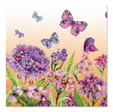 Diamond Art MIX Blomster m/sommerfugle lærred 40 x 40 cm