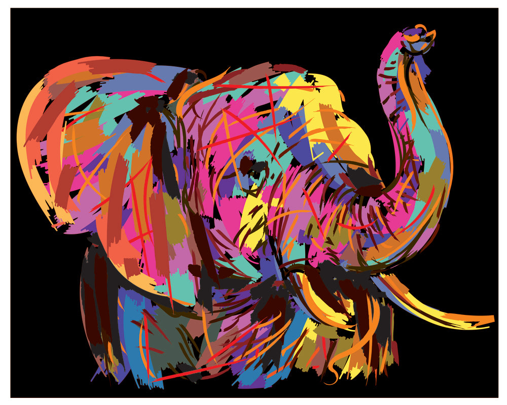 Diamond Art elefant Grafisk lærred 40 x 50 cm