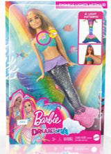 Barbie havfruedukke med lys