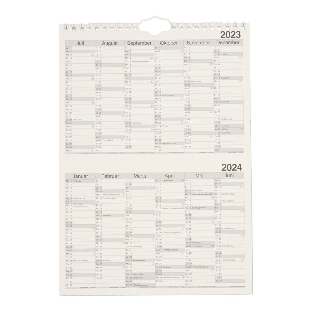 Skolefamiliekalender 2022/23 i  A4 med smiley design