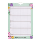 Skolefamiliekalender 2022/23 i  A4 med smiley design