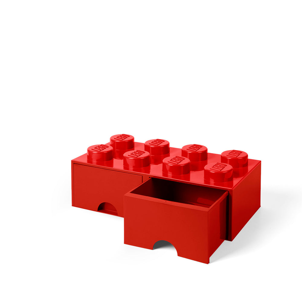 LEGO opbevaringskasse med skuffe 8 rød