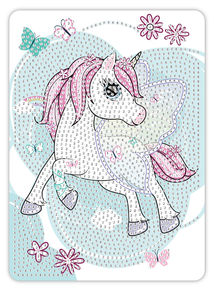 Diamond Art Enhjørning 13 x 18 cm