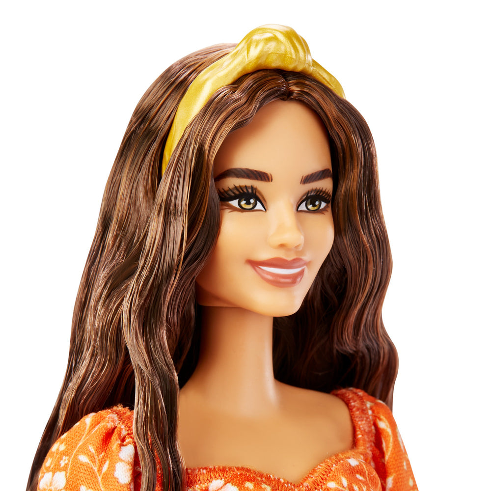 Barbie Fashionista dukke hvid og orange blomsterprint