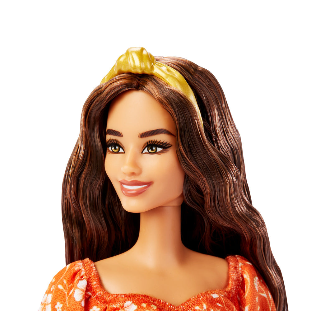 Barbie Fashionista dukke hvid og orange blomsterprint