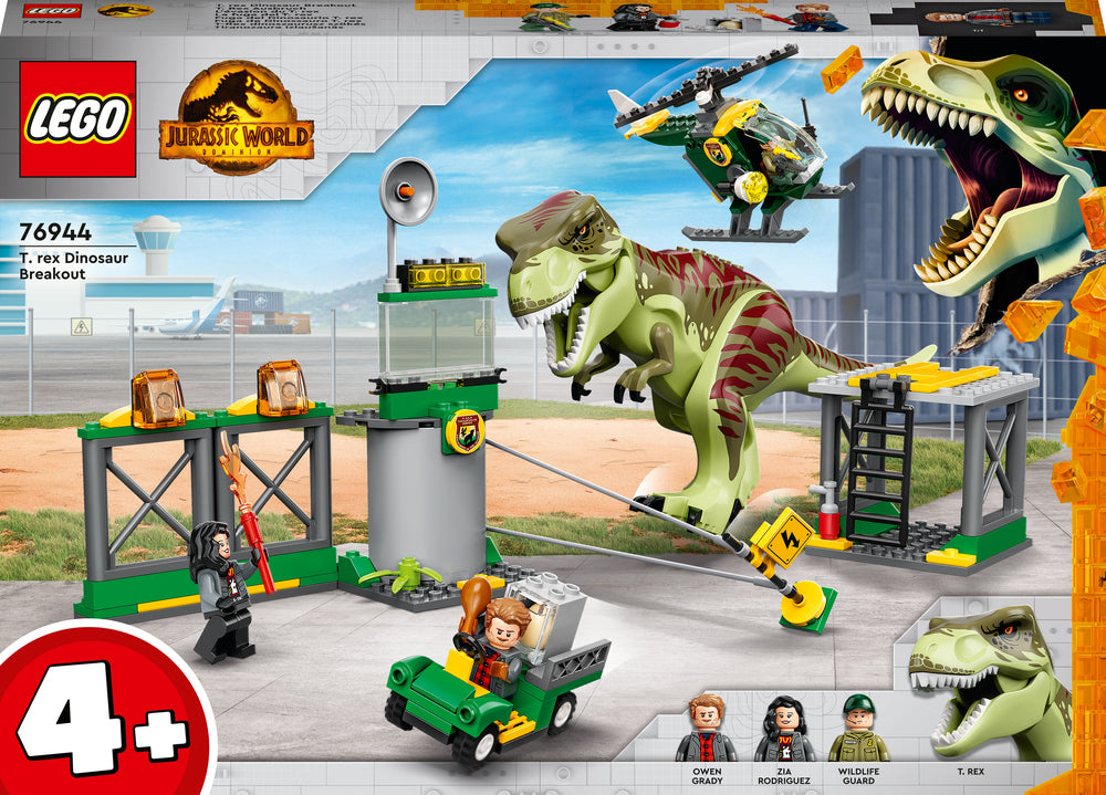 76944 LEGO Jurassic World T. rex på dinosaurflugt
