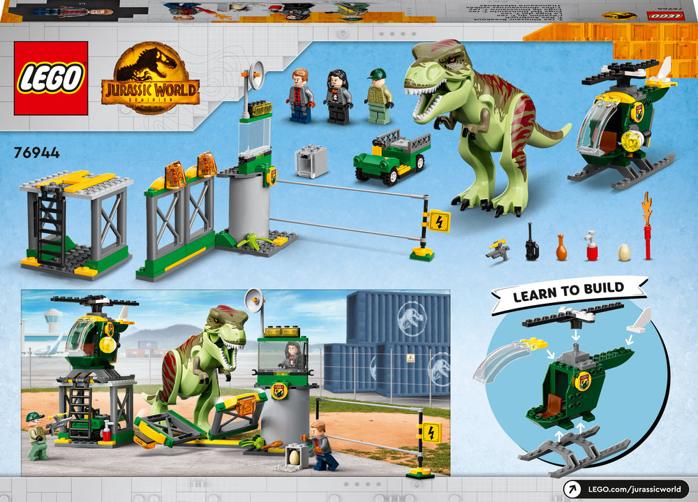 76944 LEGO Jurassic World T. rex på dinosaurflugt