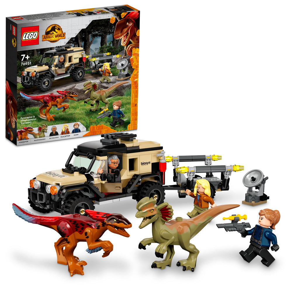 76951 LEGO Jurassic World Pyroraptor og dilophosaurus-transport
